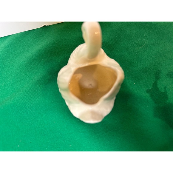 Small Cream Ceramic Swan Planter Trinket Dish Czechoslovakia Vintage - Picture 5 of 6